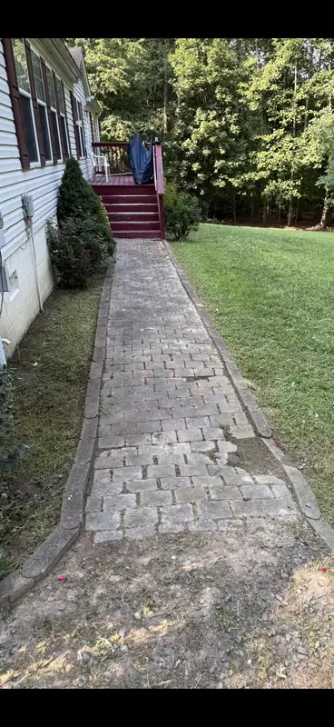Clean, cleared paver walkway after OC Proscape property clean-up